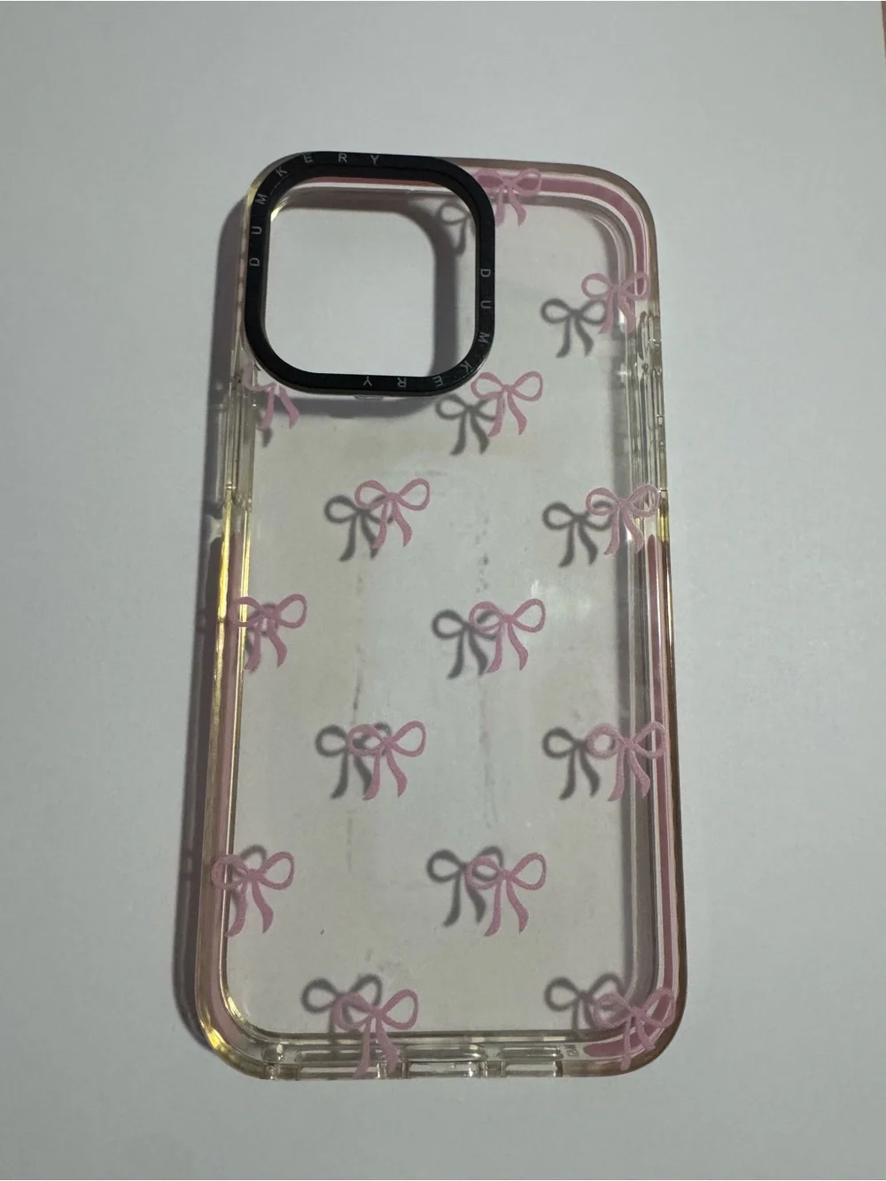 Clear Pink Bow Pattern Phone Case Compatible with Cell Phones